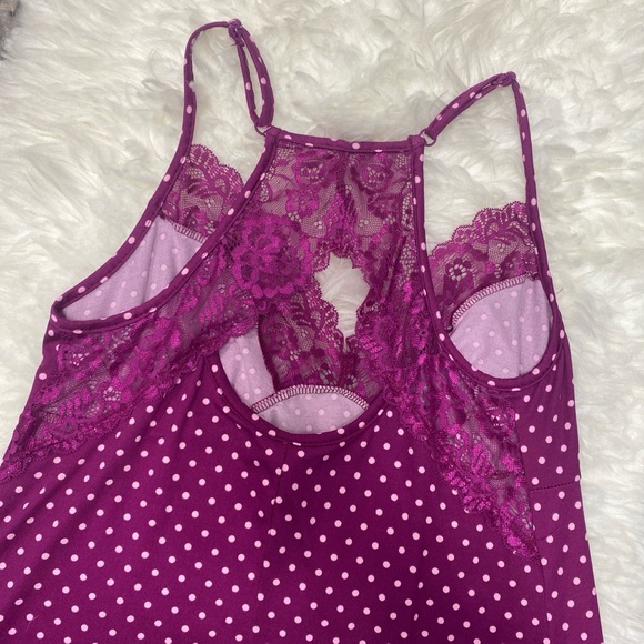 SECRET TREASURES POLKA DOT LACE SLEEPWEAR SLIP DRESS FAIRYCORE WHIMSICAL - Picture 6 of 6